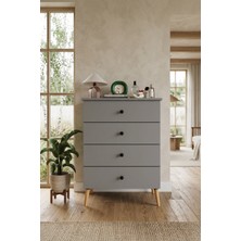 Asra Trend Lüks 4 Çekmeceli Şifonyer Komodin %100 MDF Çok Amaçlı Düzenleyici ŞF01