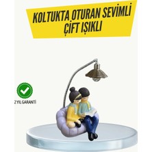 Brf Store Bascisell Okuyan Çift Figürlü Dekoratif Gece Lambası Hediye Seçeneği
