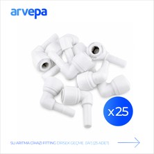 Arvepa Su Arıtma Cihazı 1/4" Dirsek Geçme 25 Adet - Geçmeli (Quick) Bağlantı