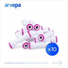 Arvepa Su Arıtma Cihazı 1/4" Düz Checkvalf 10 Adet - Geçmeli (Quick) Bağlantı