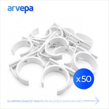 Arvepa Su Arıtma Cihazı 2.5" Tekli Filtre Kelepçesi (Klips) 50 Adet - Esnek Yapı