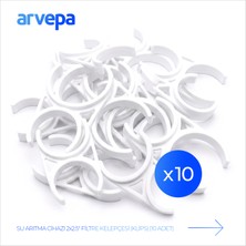 Arvepa Su Arıtma Cihazı 2x2.5" Çiftli Filtre Kelepçesi (Klips) 10 Adet - Esnek Yapı