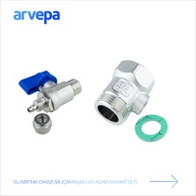 Arvepa Su Arıtma Cihazı 3/4 (Çamaşır/Bulaşık) Hat Alma ve Konnektör Vana Seti - Ekstra Dayanıklı (Metal)