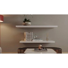 BMD 2'li Premium Duvar Raf Seti - 30 mm Ultra Kalın Masif Görünüm - 70 & 90 cm Gizli Bağlantılı Kitaplık