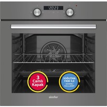 Simfer 8225 0+3 Fonksiyon Dijital Gri, Power Turbo Ankastre Fırın