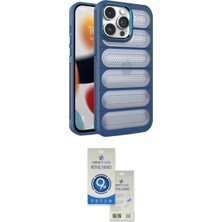 Marsilyan™- iPhone 15 Pro Kılıf Yadigar Doku Özel Seri - Şeffaf Royal Nano Ekran Koruyucu