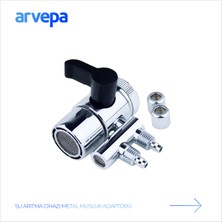 Arvepa Tezgahüstü Su Arıtma Cihazı Metal Musluk Adaptörü - Çift Çıkışlı (1/4" Uyumlu)