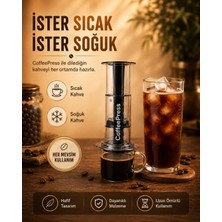 Coffepress Taşınabilir Basınçlı Kahve Presi | Hızlı Filtre Kahve Demleme, Kamp, Ofis ve Ev Kullanım