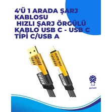 Brf Store Bascisell 65W 4'ü 1 Arada Çoklu Şarj Kablosu – Usb-C, Usb-A, Lightning, Veri ve Şarj Desteği
