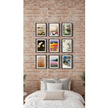 Çerçeve Görünümlü Illüstrasyon Tablolar,minimalist Figürler,mdf Tablo,9lu