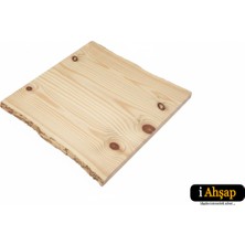 Iahşap Doğal Kenarlı Sedir Kütük Masa Tablası | Kare Ahşap Yemek Ofis Masası Üstü No9