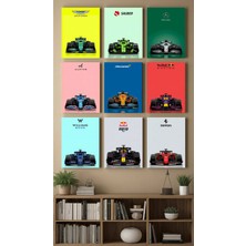 F1 Araçları ve Takım Logoları,mdf Tablolar,katalog Tasarım,9lu