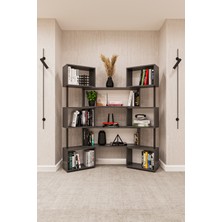 Asra Trend Lüks Dönebilen Ayarlanabilir Raflı Ev Ofis Kitaplık %100 MDF Dekoratif Kütüphane Kitaplık DK02