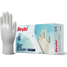  beybi lateks pudrasız eko (s) small beden muayene eldiven (100 lü paket)
