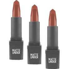 Yoğun Renk Veren Uzun Süre Kalıcı Nemlendirici Kadifemsi Mat Ruj - Lipstick 406 Soft Terracott (3 Paketi)