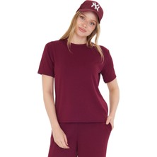 Thiff Gymwear Kadın Modal Kumaş Kısa Kolu Basic Tişört
