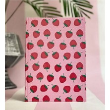 Dörtel Tedarik Çilek Temalı Planner Kartın Kapak Defter Zamansız Ajanda