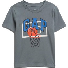 Gap Erkek Bebek Gri Grafik Baskılı T-Shirt