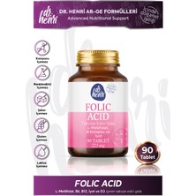 Dr. Henri Folık Asıt – L-Metılfolat, B6, B12, Iyot ve D3 90 Tablet