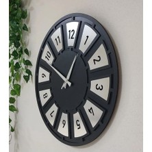 Wooden Factory Tıme Coll. Gümüş MDF Duvar Saati Modern 3 Parçalı Sessiz Mekanizma