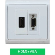 Mykablo Sıva Altı VGA+HDMI Duvar Prizi - Kablolu