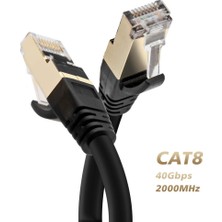 Mykablo Cat. 8 İnternet Kablosu 5 Metre Yuvarlak Siyah