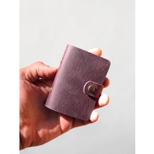 MAT DERİ Kredi Kartlık Hakiki Deri Içi Şeffaf 10-20 Bölmeli Hediyelik Kartlık Küçük Kartvizitlik ( 9 x 7 cm )