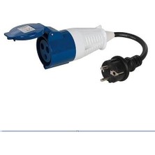 Mykablo Schuko Erkek - 16A 3 Pin Endüstriyel Fiş IP44 Dişi Kablo 3 Metre