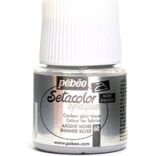Pebeo Setacolor Shimmer Opaque (Metalik) 45ML Silver 60