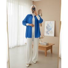 Mac Moda Rahat Kalıp Tesettür Gömlek Mavi