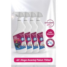 letsClean Profesyonel Leke Çıkarıcı Sprey Zorlu Lekeler İçin Güçlü Temizlik - 4x750 ml