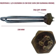 Sinan REZİSTANS 1 1/4 2X2500W 23 CM DÜZ 220V (İKİ ELEMANLI KROM)