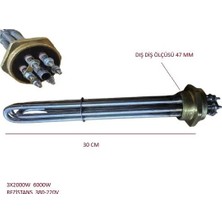 Isıkar Rezistans 1 1/2" 3*2000W 30CM 8.5mm 220-380V Cr-Ni