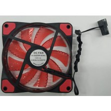 Mykablo 120x120x25 mm 12 Volt 3 Pin+Molex Kırmızı Ledli Fan