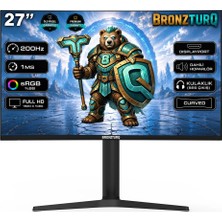 BRONZTURQ 27" 200Hz 1 Ms (DP + HDMI + USB) Fhd Kavisli Pivot Monitör  BTQ270FHD-AA