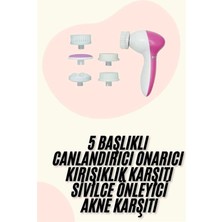 Tios Shop Krm 5 Başlıklı Titreşimli Cilt Temizleme Seti Canlandırıcı ve Onarıcı Krm