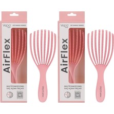 Vepa Airflex Dolaşık Saç Açma Fırçası, Kolay Tarama, Elektriklenme Önleyici Tarak (Pembe) (2 Paketi)