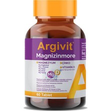Argivit Magnizinmore Magnezyum Çinko ve Vitamin D Içeren Takviye Edici Gıda 60 Tablet