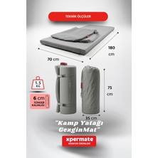 Xpermate Katlanabilir Kamp Yatağı 70x180x6 cm Kamp Çadır Matı Yer Yatağı Fermuarlı Taşıma Çantalı Gezginmat