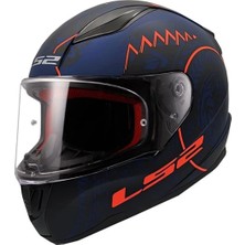 Kapalı Kask Ls2 Rapıd Takaroa Mat Mavi Turuncu Orjinal L