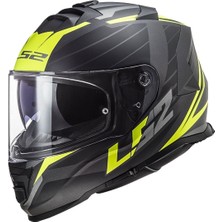 Kapalı Kask Ls2 Storm 2 Nerve Mat Siyah Neon Sarı Orjinal Vizörlü L