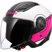 Çenesiz Kask Ls2 Aırflow 2 Beyaz Pembe Orjinal S