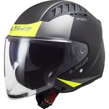 Çenesiz Kask Ls2 Copter 2 Urbane Mat Siyah Neon Sarı Orjinal L Vizörlü