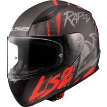 Kapalı Kask Ls2 Rapıd 2 Raven Mat Siyah Beyaz Kırmızı Orjinal 2xl