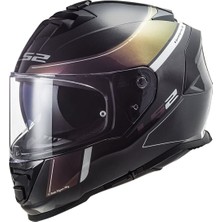 Kapalı Kask Ls2 Storm 2 Velvet Mat Siyah Gökkuşağı Orjinal Vizörlü Xl