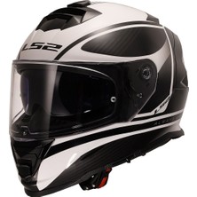 Kapalı Kask Ls2 Storm 2 Dodger Mat Siyah Beyaz Orjinal Vizörlü Xl