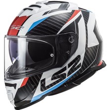Kapalı Kask Ls2 Storm 2 Racer Mavi Kırmızı Orjinal Vizörlü Xl