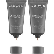 Ultra Kapatıcı Nemlendirici SPF35 Faktör ve E &amp;amp; C Vitaminli Fondöten - Ultracloser Foundation 03 (2 Paketi)