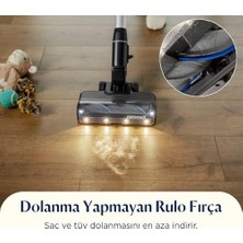 Furfinder Kablosuz Dikey Süpürge LED Işık Turbo Başlık Evcil Hayvan Tüylerinde Etkili Güçlü Çekim