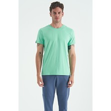 Air Jones Calvin Su Yeşili Basic Erkek T-Shirt - 88245
